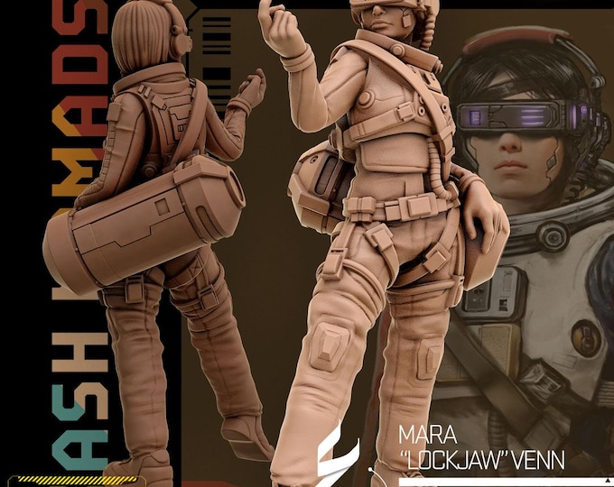Mara (2 poses available) - 28/32mm - Unit9 - Cyberpunk/science Fiction/Futuristic/Cybernetics miniatures