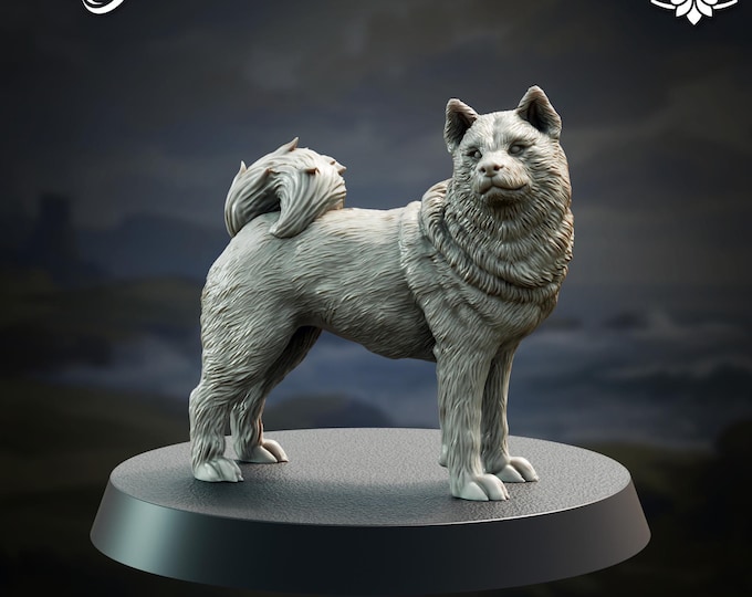 Gio the Shiba Inu Dog Companion - 28/32mm - The Printing Goes Ever On - Dungeons and Dragons - Pathfinder