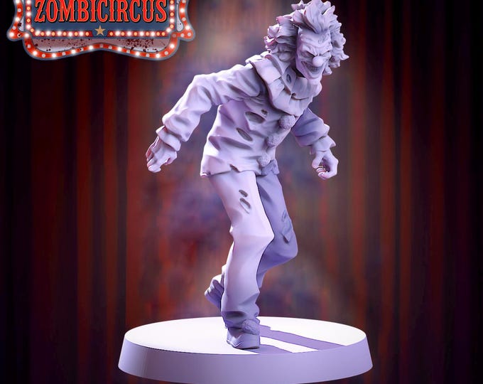 Zombie Clown 1 - 32mm - VaultZ - Zombie Circus - For games like Zombicide, This Is Not A Test, County Road Z