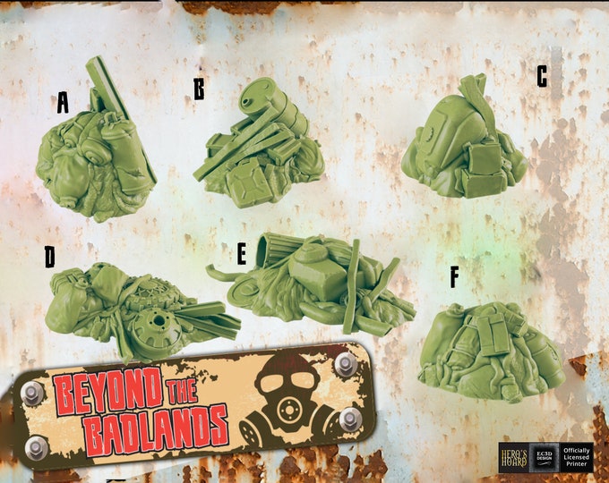 Wasteland Junk Piles - Post-Apocalyptic - 28 or 32mm - EC3D Designs - Beyond The Badlands