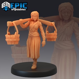 28mm Villager Woman Carrying Water