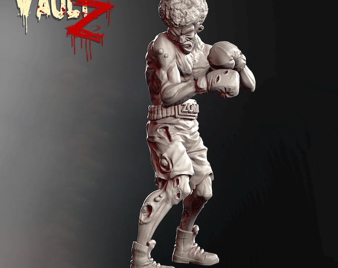 Boxer Zombie - 28/32mm - VaultZ - For games like Zombicide, This Is Not A Test, County Road Z