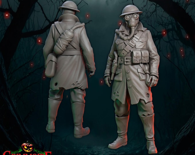 Soldier with Gasmask - 28/32/35mm - Great Grimoire - Dungeons and Dragons - Pathfinder - Grimoire Tales