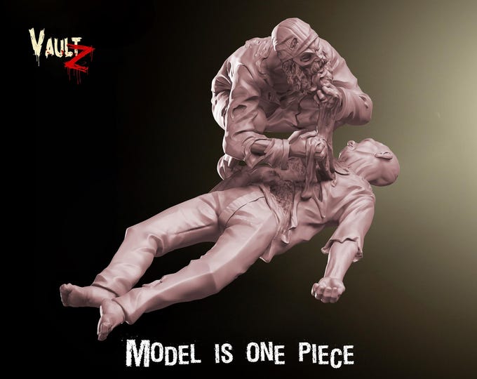 Zombie Eating 2 - 28mm or 32mm - VaultZ - For games like Zombicide, This Is Not A Test, County Road Z