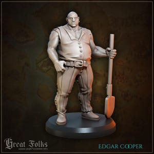 Villageois d&#39;Edgar avec pelle - 28/32/35 mm - Grand grimoire - Donjons et dragons - Éclaireur - Grands gens - Habitants de la ville