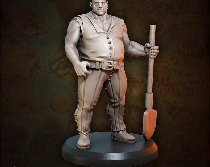 Edgar Male Villager with Shovel - 28/32/35mm - Great Grimoire - Dungeons and Dragons - Pathfinder - Great Folks - Townsfolk