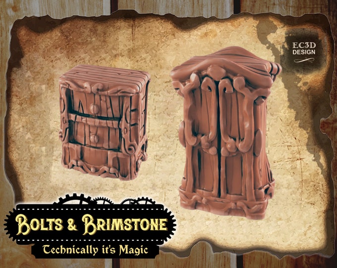 Armoire and Dresser - True 28/32mm  Scale - EC3D Design - Bolts and Brimstone - Get your steampunk on!