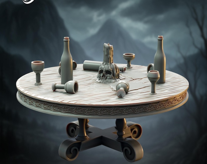 Blood Feast Table - Vampire - 28/32mm - The Printing Goes Ever On - Dungeons and Dragons - Pathfinder - Fantasy