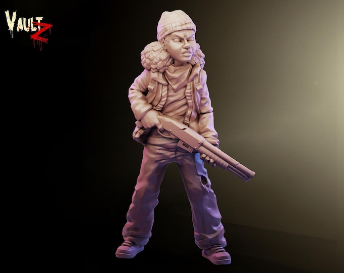 Brianne Survivor with Shotgun - 32mm - VaultZ - For games like Zombicide, This Is Not A Test, County Road Z