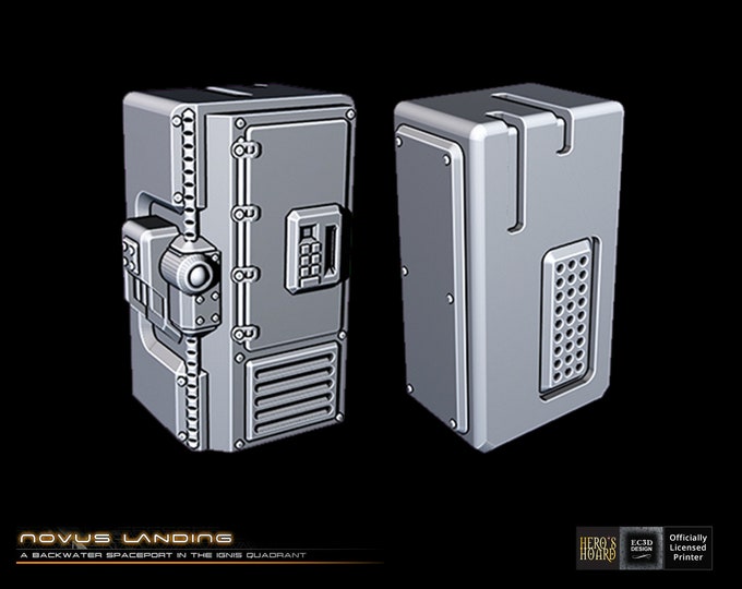 Lockbox (Safe) - Science Fiction Space Theme - 32mm - Novus Landing - EC3D Designs