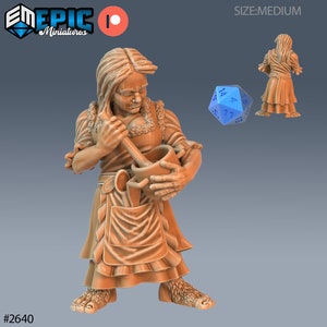 Halfling Villager Cooking - 28mm Scale - Epic Miniatures