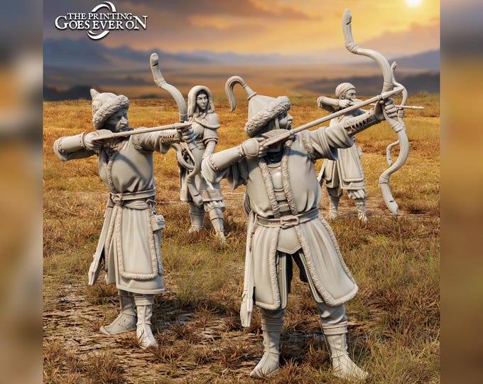 Archers of the Golden Khanate - 28mm - The Printing Goes Ever On - Dungeons and Dragons - Pathfinder - Fantasy