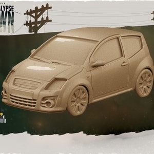 Hatchback (Normal or Wrecked) - 32mm Scale - Kraken Studios Apocalypse Dawn - Great for Fallout Wasland Warfare, and This Is Not A Test!