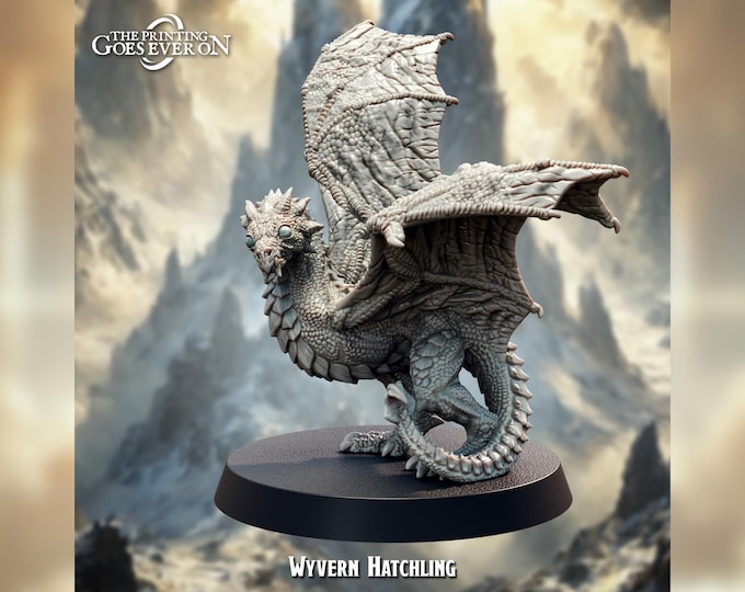 Wyvern Hatchling  - 28mm - The Printing Goes Ever On - Dungeons and Dragons - Pathfinder - Fantasy