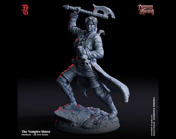 Vampire Slayer - Flesh Of Gods Dungeons And Terrors 2 - 32mm Heroic - With pictured base!