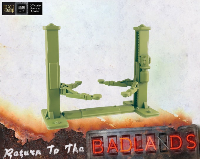 Car Lift - Post-Apocalyptic - 28 or 32mm - EC3D Designs - Return To The Badlands - Fallout Wasteland Warfare - This Is Not A Test