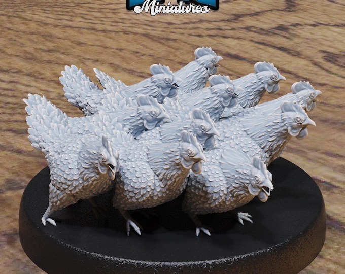 Chicken Swarm - True 28/32mm Scale - Epic Miniatures - Adventurers Guild