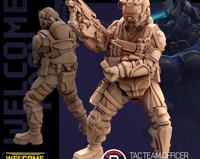 Tac Team Officer - 28/32mm - Unit9 - Cyberpunk/science Fiction/Futuristic/Cybernetics miniatures