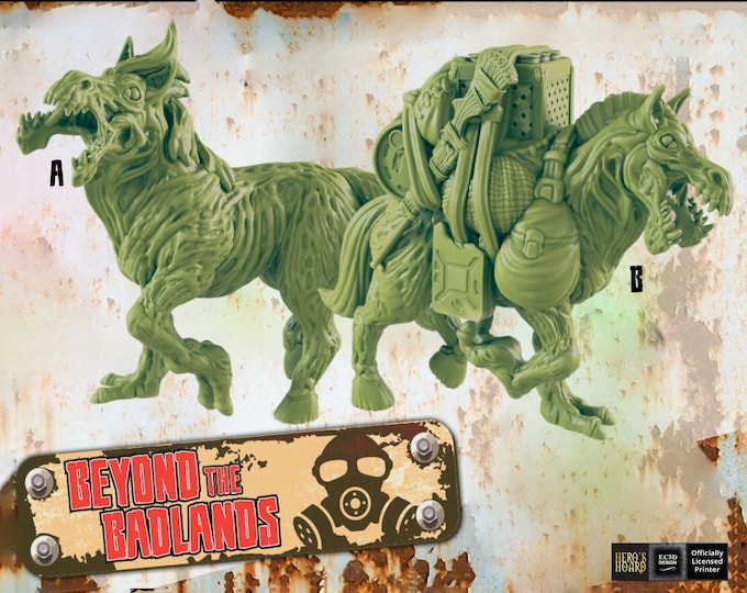 Wasteland Mutated Horse - Post-Apocalyptic - 32mm - EC3D Designs - Fallout Roleplaying Game - This Is Not A Test!