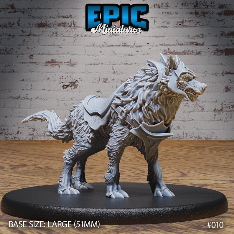 Wolves Miniatures Giant Wolf Mount - True 28mm/32mm Scale - Epic Miniatures - Orc Army ...