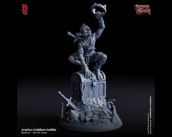 Avarice: Goldlust Goblin - Flesh Of Gods Dungeons And Terrors 2 - 32mm Heroic - With pictured base!