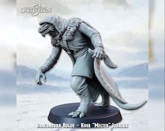 Dragonborn Rogue "Melter"  - 28mm - The Printing Goes Ever On - Dungeons and Dragons - Pathfinder - Fantasy