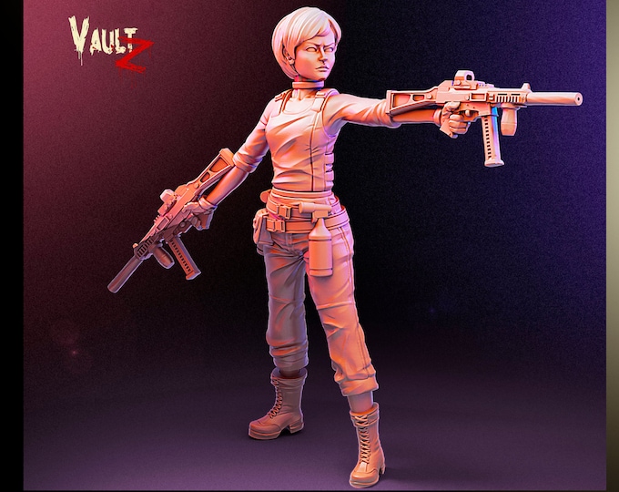 Rachel Female Survivor 32mm - VaultZ - For games like Zombicide, This Is Not A Test, County Road Z
