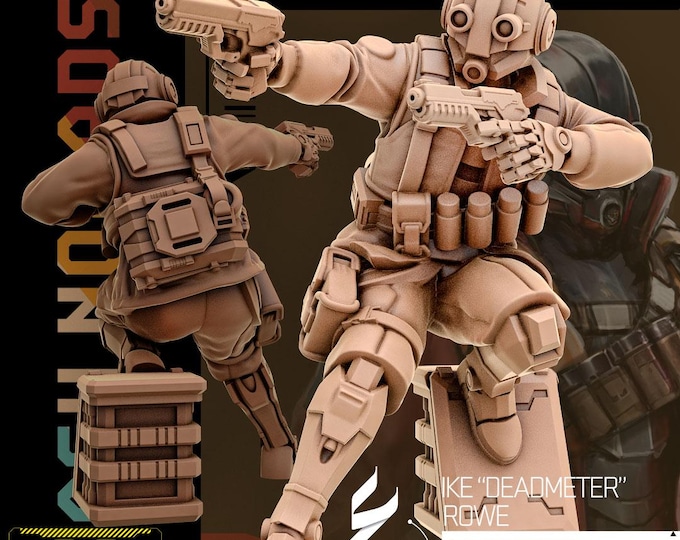 Ike (2 poses available) - 28/32mm - Unit9 - Cyberpunk/science Fiction/Futuristic/Cybernetics miniatures