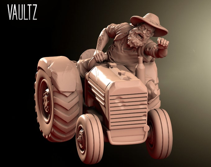 Tractor Zombie - 32mm - VaultZ - For games like Zombicide, This Is Not A Test, County Road Z