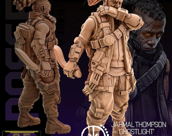 Ghostlight (2 poses available) - 28/32mm - Unit9 - Cyberpunk/science Fiction/Futuristic/Cybernetics miniatures
