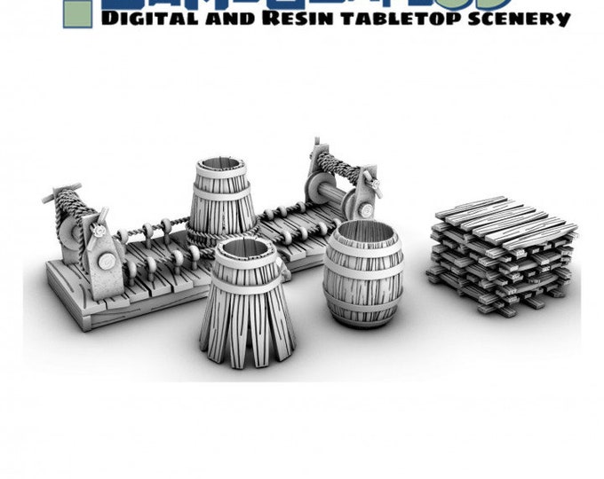 Cooper Worksite/Barrel Making Station - 32mm - Gamescape3D - Village Scatter