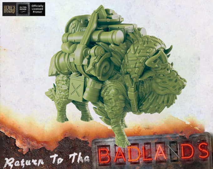 Mutant Bison Pack Animal - 32mm - Post-Apocalyptic - Return To The Badlands - EC3D Designs - Great for Games like Fallout Wasteland Warfare!