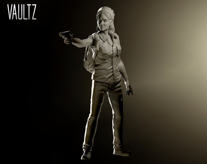 Survivor Tess with Pistol - 32mm - VaultZ - For games like Zombicide, This Is Not A Test, County Road Z
