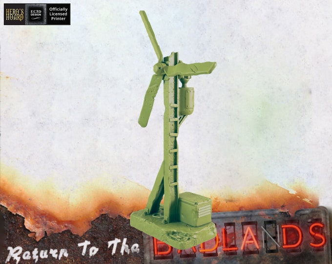 Wind Turbine - Post-Apocalyptic - 28mm or 32mm - EC3D Designs - Return To The Badlands - Powah to the wasteland!