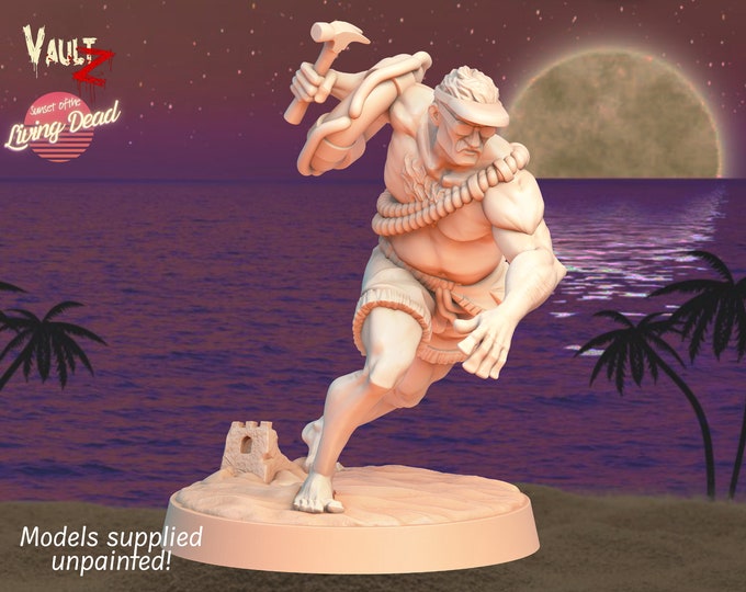 Survivor Roger with Hammer - 32mm - VaultZ - For games like Zombicide, This Is Not A Test, County Road Z