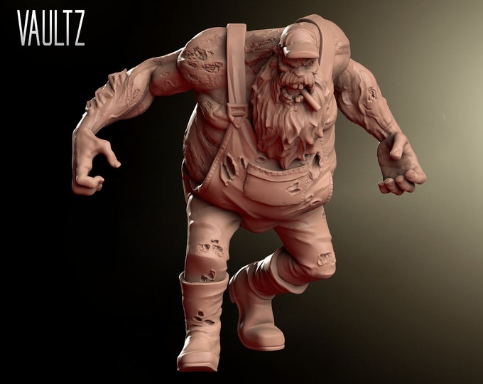 Hillbillie Zombie (Large!) - 32mm - VaultZ - For games like Zombicide, This Is Not A Test, County Road Z
