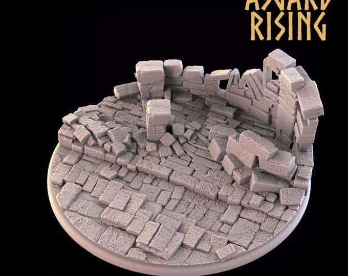 Ruins - 80mm Round Display Base - Asgard Rising