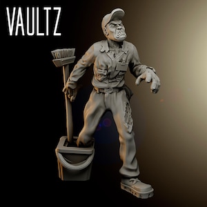 Caretaker Zombie - 32mm - VaultZ - For games like Zombicide, This Is Not A Test, County Road Z