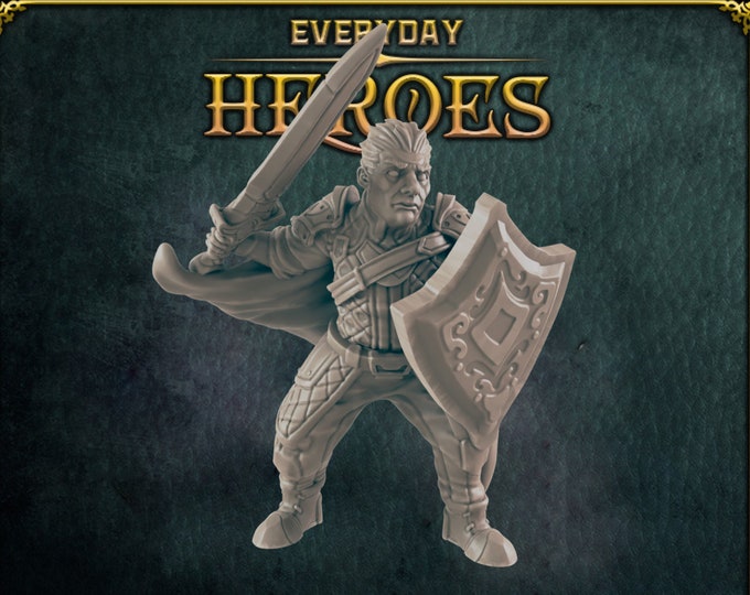 Fighter Human Male - 28/32mm - Everyday Heroes - Great for beginning painters or kids!