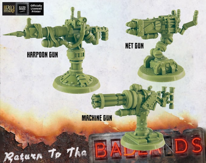 Weapon Turrets/Vehicle Weapons - Post-Apocalyptic - 32mm - EC3D Designs - Beyond The Badlands