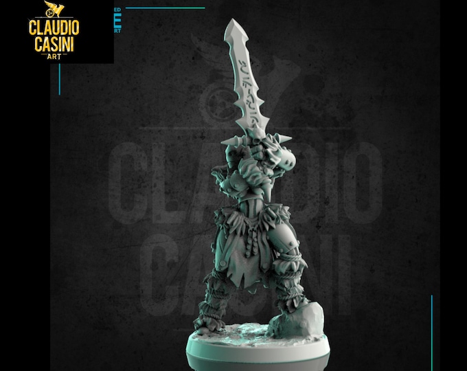 Warforged Swordsman - 28mm or 32mm - Claudio Casini Art - Also good for post apocalyptic gaming! 0117