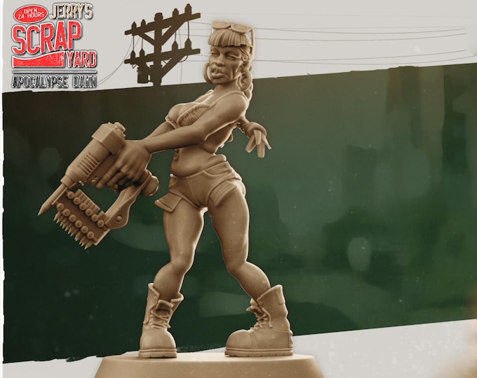 Cherry Lee - 32mm Scale - Kraken Studios Jerry's Scrapyard - Great for Fallout Wasland Warfare, Zombicide and This Is Not A Test!