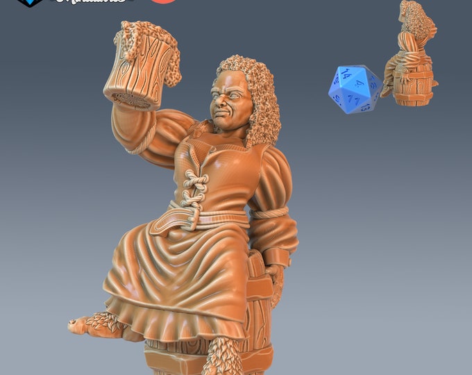 Halfling Villager with Beer - 28mm Scale