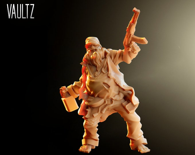 Bagger Survivor with Rifle - 32mm - VaultZ - For games like Zombicide, This Is Not A Test, County Road Z