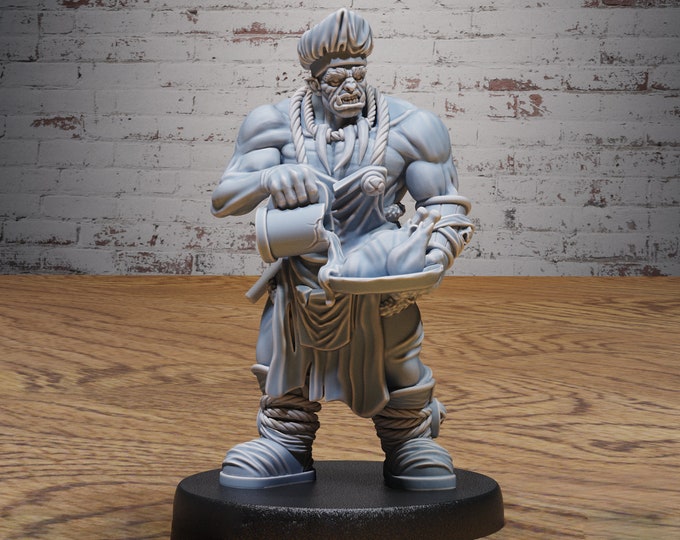 Orc Villager Cook - 28mm Scale - Epic Miniatures - Festival Village