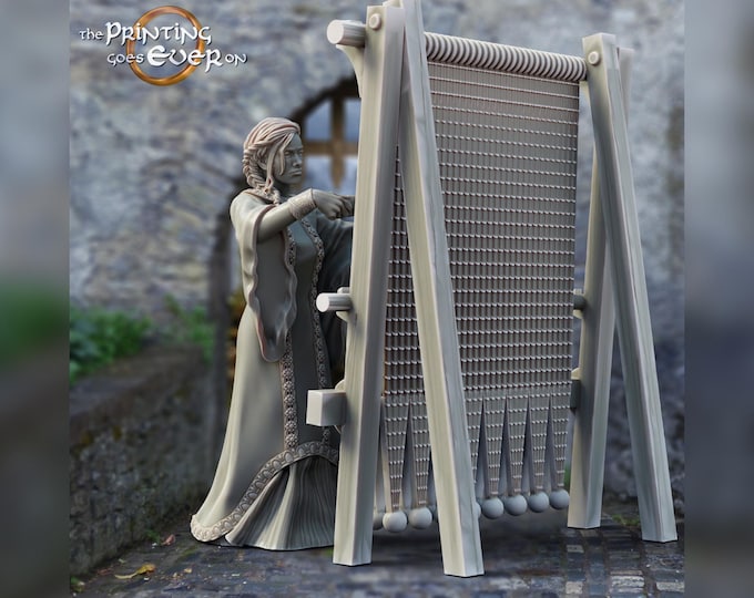 Weaver villager with Loom - 28mm - The Printing Goes Ever On - Dungeons and Dragons - Pathfinder - Fantasy