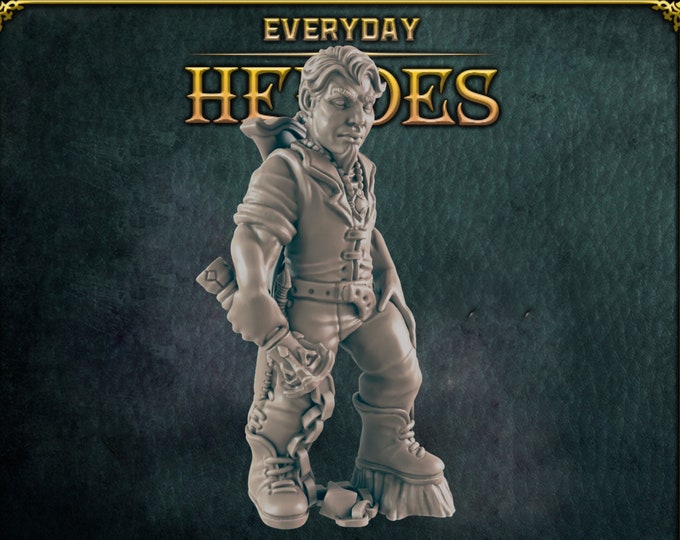 Human Male Hunter 2 - 28/32mm - EC3D - Everyday Heroes - Great for beginning painters or kids!