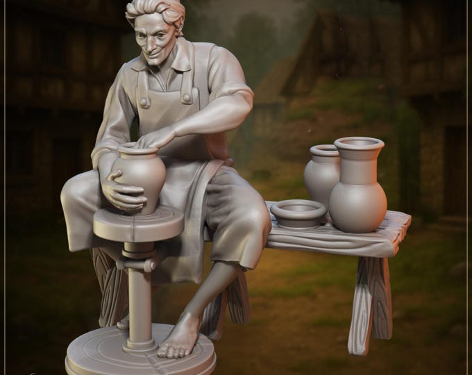 Tobias the potter - 28/32/35mm - Great Grimoire - Dungeons and Dragons - Pathfinder - Great Folks - Land Of Craftsmen
