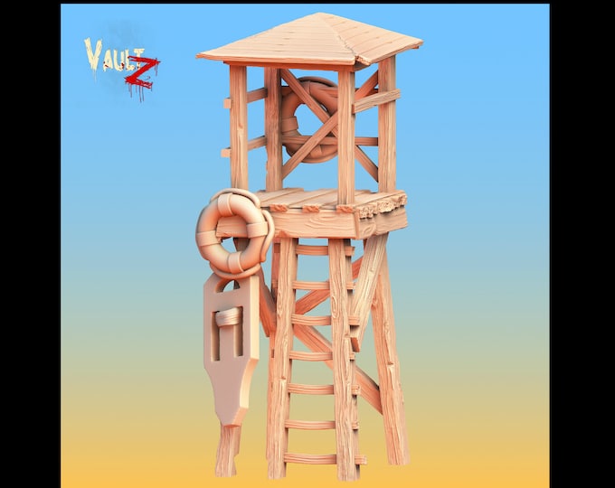 Life Guard Tower - 32mm - VaultZ - For games like Zombicide, This Is Not A Test, County Road Z