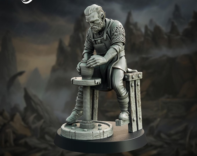 Orc Potter - 28/32mm - The Printing Goes Ever On - Dungeons and Dragons - Pathfinder - Fantasy